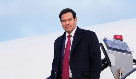 Secretary of State Marco Rubio disembarks from his plane on Feb. 13, 2026, before attending the Munich Security Conference in Munich, Germany.