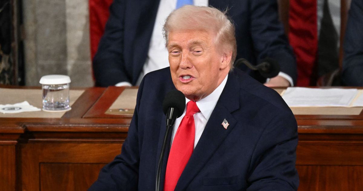 President Donald Trump delivers the State of the Union address in the House Chamber of the U.S. Capitol in Washington, D.C., on Feb. 24, 2026.