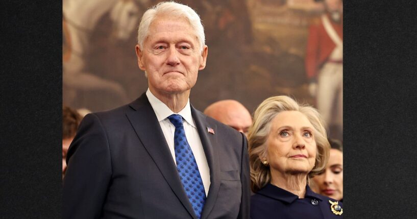 Former President Bill Clinton and his wife, former Secretary of State Hillary Clinton, attend the inauguration of Donald Trump in the Rotunda of the U.S. Capitol on Jan. 20, 2025, in Washington, D.C.
