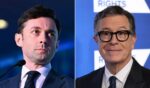 Talk show host Stephen Colbert, right, will not have to give equal time to other candidates in exchange for hosting Trump-hating Democrat Sen. Jon Ossoff of Georgia, left, on his show.