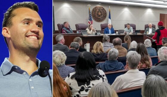 A county commission in Texas tabled the notion of renaming a section of highway after slain conservative icon Charlie Kirk, left. after some liberals showed up to complain.