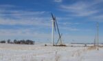 A wind turbine is repaired in Minnesota.