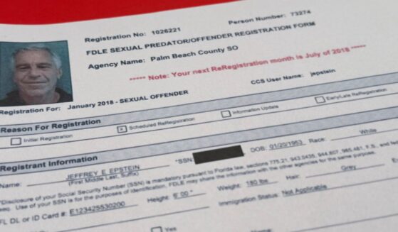 One of the documents included in a recent U.S. Department of Justice release of the Jeffrey Epstein files as seen on Feb. 2, 2026 showing the late-financier's sexual predator/offender registration form for July 2018.