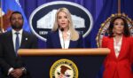 U.S. Attorney General Pam Bondi, FBI Director Kash Patel, and U.S. Attorney for Washington, DC Jeanine Pirro make an announcement on the capture and extradition of Zubayr al-Bakoush, a suspect in the 2012 attack on the US Embassy in Benghazi, Libya, in Washington, DC on Feb. 6, 2026.