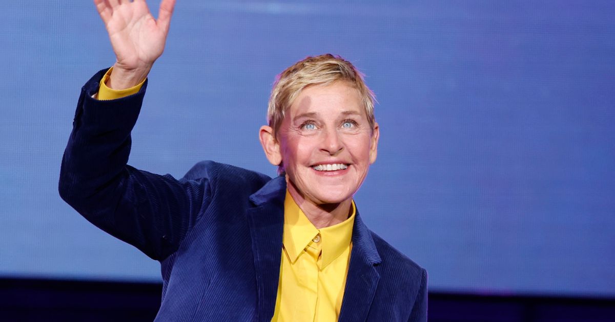 Ellen DeGeneres walks onstage at the Michelle Obama: The Light We Carry Tour at Warner Theatre on Nov. 15, 2022, in Washington, DC.