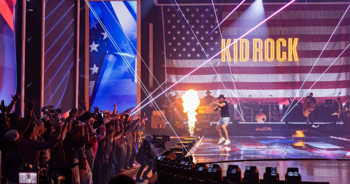 Kid Rock performing at the Turning Point USA All-American Halftime Show on Feb. 8, 2026.