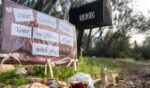A supportive message in the form of a memorial made out to the Guthrie family sits outside the entrance to Nancy Guthrie's residence in Tucson, Arizona, on Feb. 10, 2026.