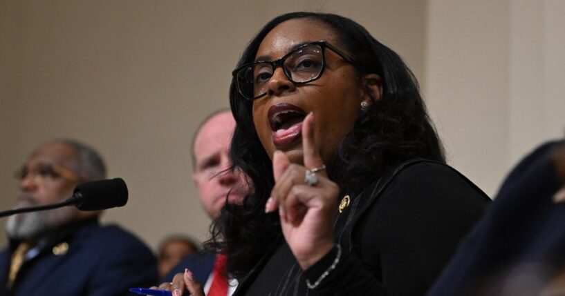 U.S. Representative LaMonica McIver of New Jersey speaks during a House Committee on Homeland Security hearing in Washington, DC on Feb. 10, 2026.
