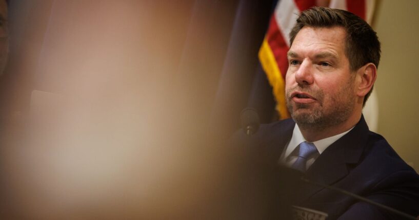 U.S. Rep. Eric Swalwell speaks during a House Homeland Security Committee hearing on Feb. 10, 2026 in Washington, DC.