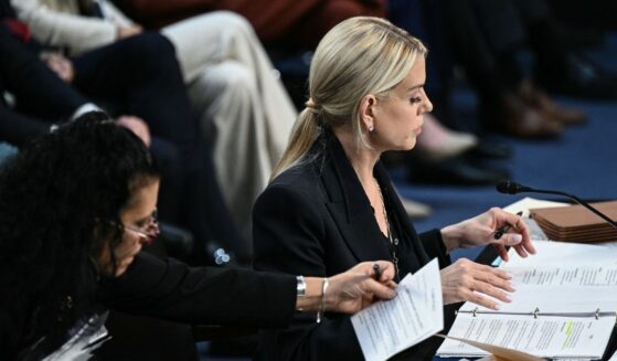 U.S. Attorney General Pam Bondi looks at her notes as she testifies during a Senate Judiciary Committee in Washington, DC on Oct. 7, 2025.