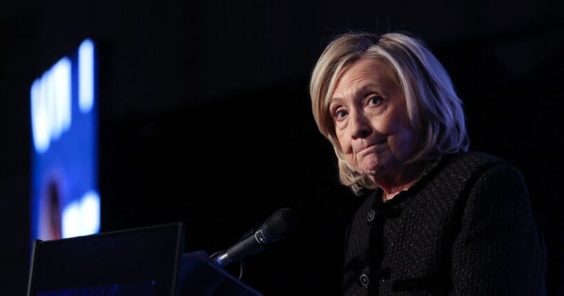 Former U.S. Secretary of State Hillary Clinton speaks at an event in Berlin, Germany on Feb. 16, 2026.