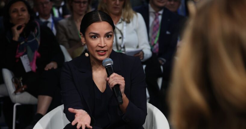 Rep. Alexandria Ocasio-Cortez answers questions at a Townhall panel in Munich, Germany on Feb. 13, 2026.