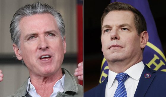 California Democrats, including outgoing Gov. Gavin Newsom, left, and Rep. Eric Swalwell, right, couldn't have been happy with this news.