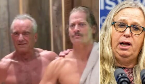 Liberal media outlets didn't have a problem with the previous administration installing a man in a dress to advise the country about health, right, but now they're mocking a recent video, left, showing HHS Secretary Robert F. Kennedy Jr and entertainer Kid Rock working out at a gym.