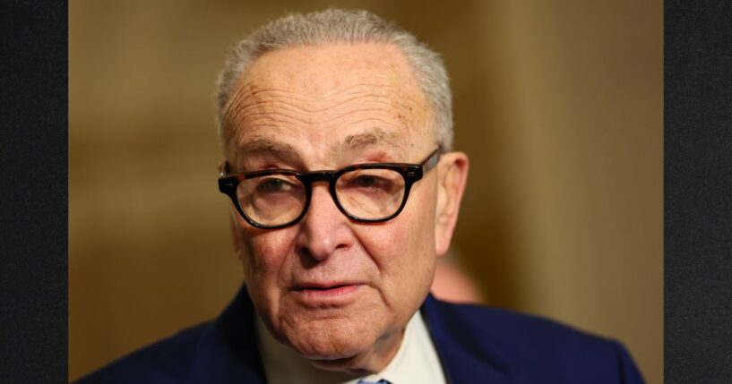 Senate Minority Leader Chuck Schumer, a New York Democrat, seen at a Feb. 10 news conference, was uncharacteristically serious Tuesday evening.