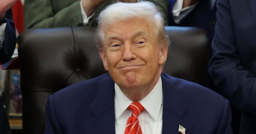 President Donald Trump, seen in a Feb. 3 photo, was thrilled that January's job figures came in better than expected.
