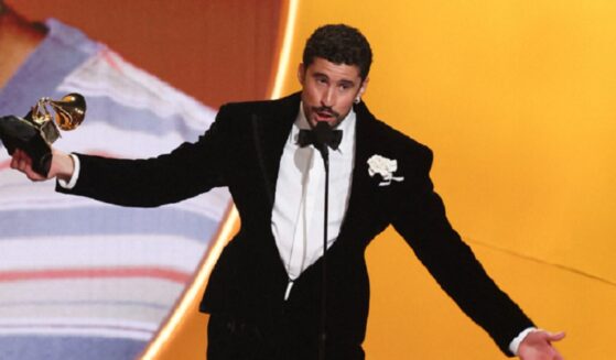 The Puerto Rican singer known as Bad Bunny accepts the award for Album of the Year for "Debi Tirar Mas Fotos" on stage Sunday during the 68th Annual Grammy Awards at the Crypto.com Arena in Los Angeles.