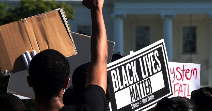 A Black Lives Matter protest outside the White House is pictured in a June 2020 file photo.