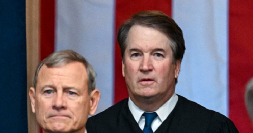 Justice Brett Kavanaugh arrives for the inauguration of President-elect Donald Trump in the U.S. Capitol Rotunda in Washington, DC on Jan. 20, 2025.