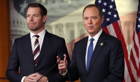 Then-Rep. Adam Schiff and Rep. Eric Swalwell are pictured in a 2023 file photo.