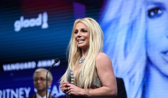 Britney Spears accepts the Vanguard Award onstage at the 29th Annual GLAAD Media Awards at the Beverly Hilton Hotel on April 12, 2018, in Beverly Hills, California.