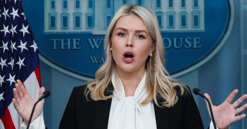 White House Press Secretary Karoline Leavitt speaks during a news briefing in the James S. Brady Press Briefing Room of the White House on March 4, 2026, in Washington, D.C.