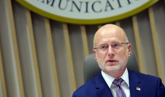 Chairman of the Federal Communications Commission Brendan Carr participates in a FCC meeting at the Federal Communications Commission headquarters on Feb. 18, 2026, in Washington, D.C.
