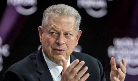 Former Vice President Al Gore speaks at a session during the World Economic Forum annual meeting in Davos on Jan. 22, 2025.
