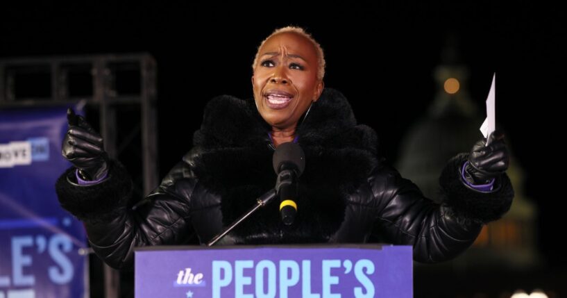 Joy Reid speaks during the People's State of the Union Rally And Boycott on the National Mall on Feb. 24, 2026, in Washington, D.C.