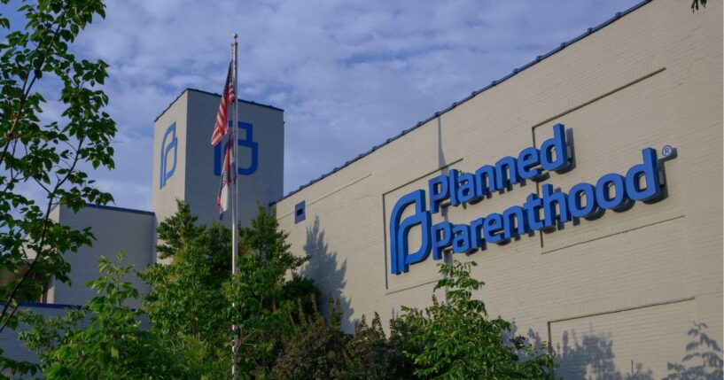 Signage outside the Planned Parenthood Reproductive Health Services Center in St. Louis, Missouri, on June 24, 2022.