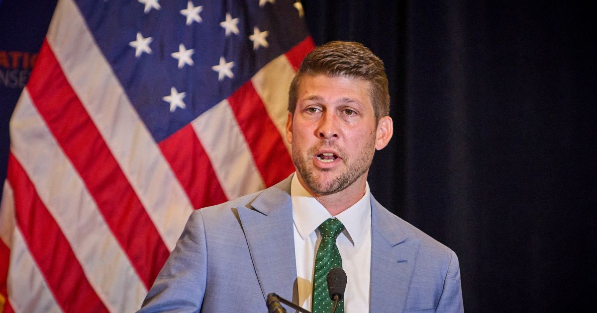 James Uthmeier speaks at the National Conservatism Conference in Washington D.C., on Sept. 3, 2025.