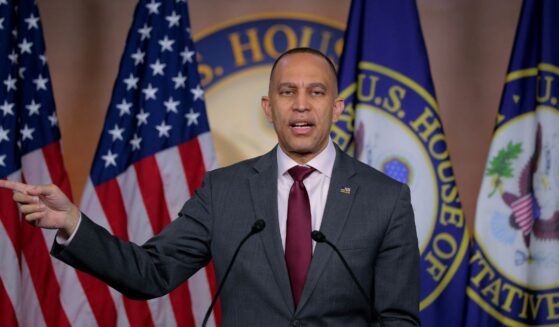 House Minority Leader Hakeem Jeffries holds a news conference at the U.S. Capitol Visitors Center on March 19, 2026, in Washington, D.C.