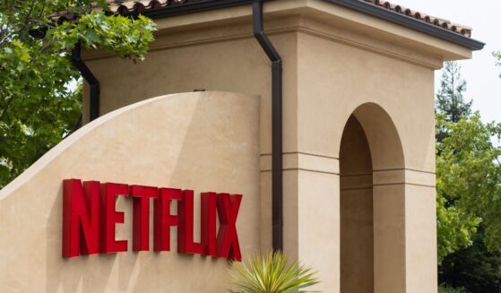 The main entrance to the Netflix headquarters in Los Gatos, California, on May 5, 2022.