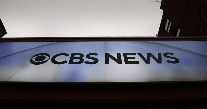 CBS News signage is seen in Manhattan on Dec. 23.