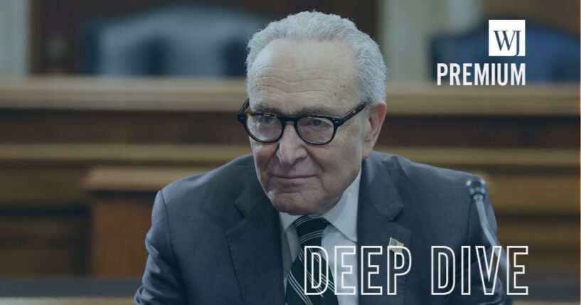 Senate Minority Leader Chuck Schumer speaks to reporters after a roundtable on rising energy costs on Capitol Hill on March 17, 2026, in Washington, D.C.