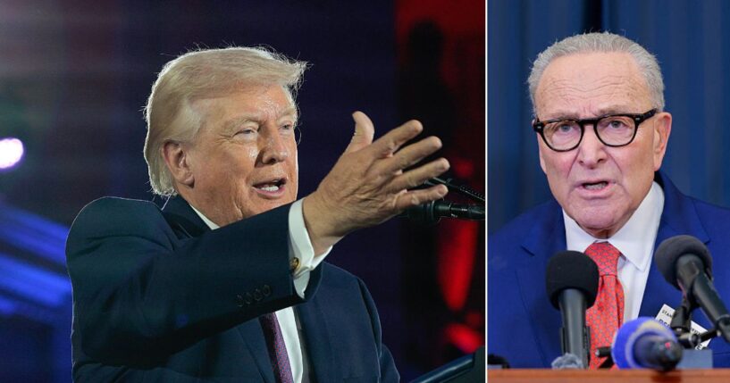 President Donald Trump referred to Senate Minority Leader Chuck Schumer, right, a New York Democrat, as 