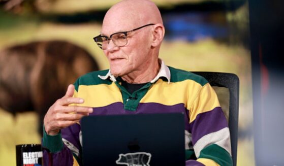 James Carville at Amazon Studios for Election Night Live on November 5, 2026.