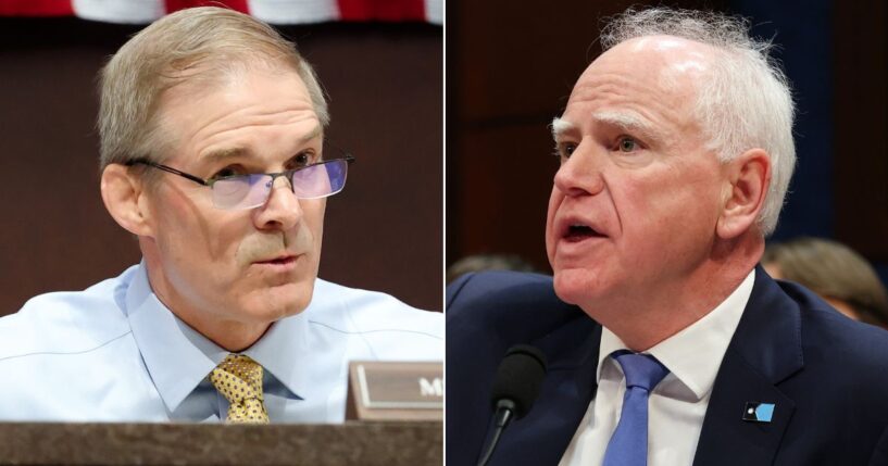 Ohio GOP Rep. Jim Jordan, left, confronted Minnesota Gov. Tim Walz about the conflicting stories.