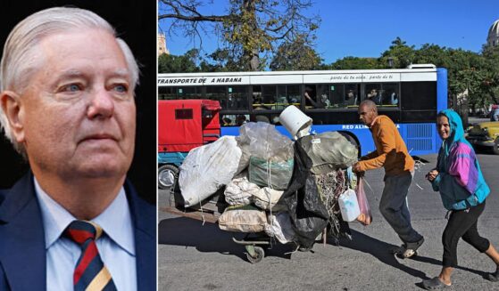 GOP Sen.Lindsey Graham of South Carolina, left, told Fox News that "Cuba is next" to fall, as the country struggles with shortages amid President Donald Trump's oil blockade.