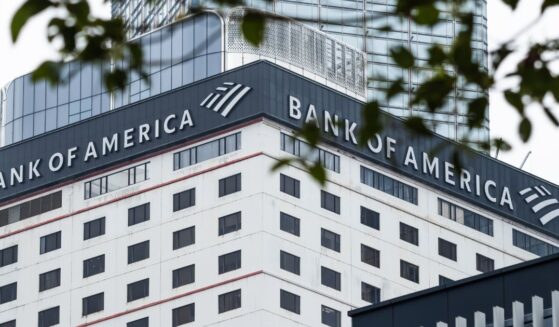 The Bank of America building is seen on March 17, 2026 in Hong Kong, China.