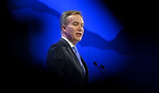 Then-World Economic Forum President and CEO Borge Brende delivers a speech during a WEF annual meeting in Davos on Jan. 20, 2026.