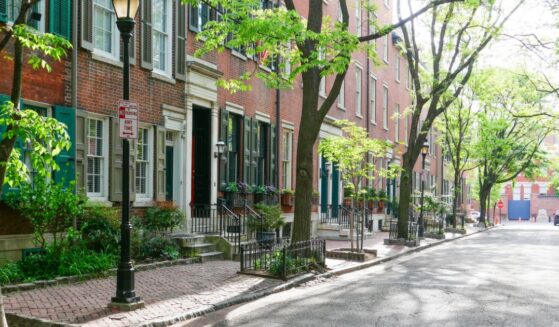 The residential streets of Philadelphia captured during the day on April 23, 2024.