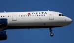 A Delta Air Lines plane prepares to land at Los Angeles International Airport in Los Angeles on March 7, 2026.