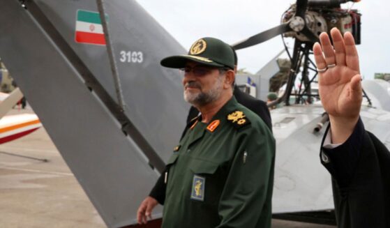 IRGC Navy commander Alireza Tangsiri walks in the southern port city of Bandar Abbas, Iran on Feb. 2, 2024.