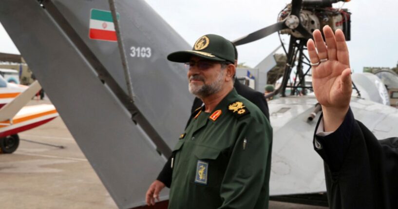 IRGC Navy commander Alireza Tangsiri walks in the southern port city of Bandar Abbas, Iran on Feb. 2, 2024.