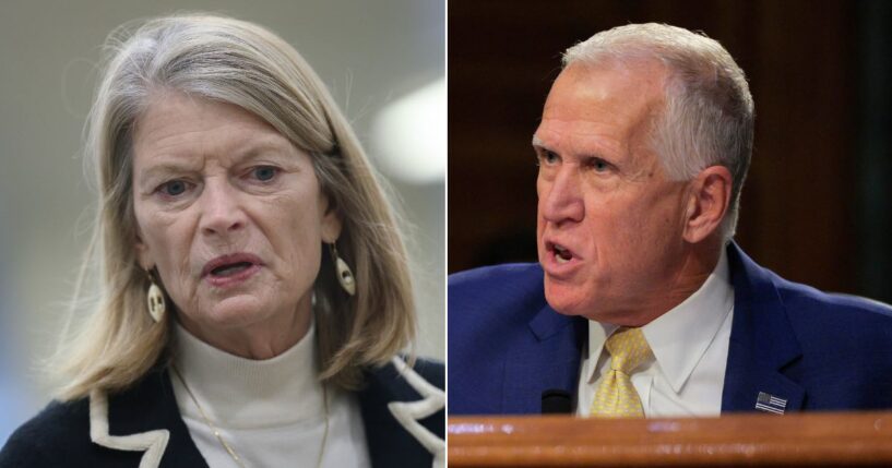 Sen. Lisa Murkowski of Alaska, left, was the only GOP senator voting