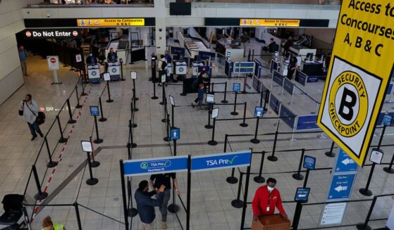 Travelers pass quickly though security lines Monday at BWI Airport in Baltimore, Maryland. Airports around the country started recovering from long lines as TSA agents begin to receive their first paychecks after President Donald Trump issued an order for them to be paid. About 61,000 TSA employees had been working without pay since a partial government shutdown started February 14.