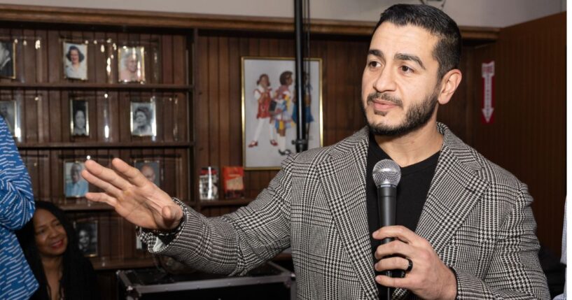 Abdul El- Sayed, seen in a December photo, has been going to great lengths to avoid offending Muslims who mourn the death of Iran's Ayatollah Ali Khamenei.
