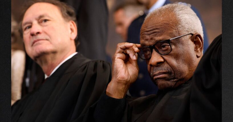 Washington insiders have speculated that a retirement announcement by Supreme Court Associate Justice Samuel Alito, left, or Clarence Thomas could impact the 2025 midterm elections.