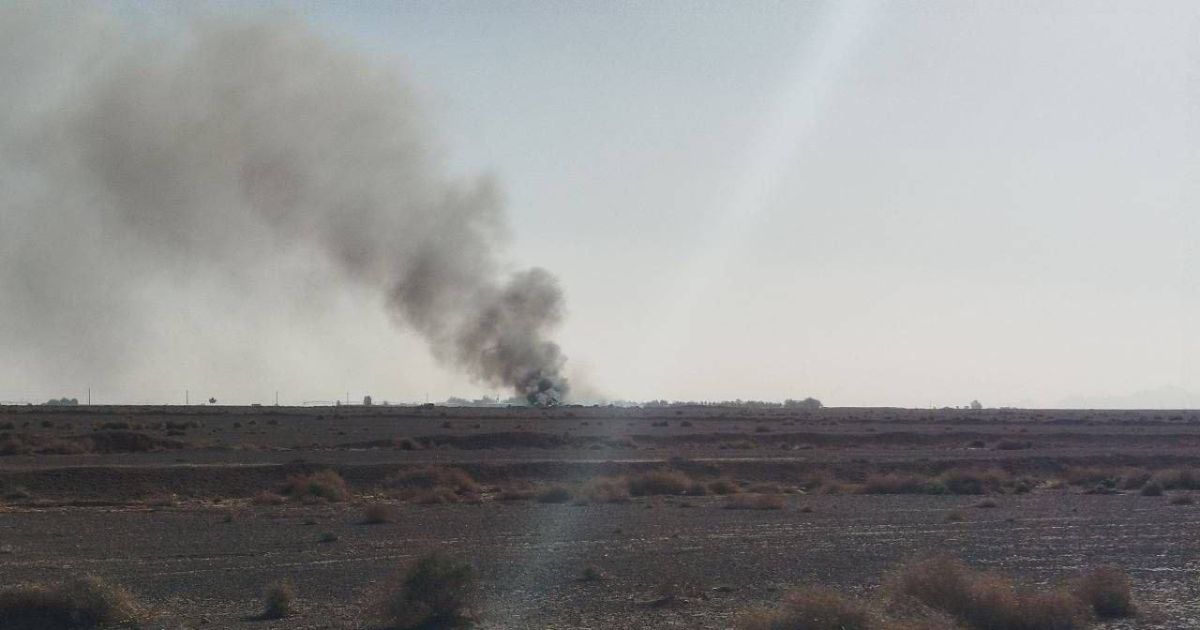Wreckage is seen from what Iranian authorities say is a U.S. military helicopter that crashed during a mission to rescue the missing American pilot of an F-15E that was downed earlier this week, in a handout image provided on April 5, 2026, in an unspecified location in Iran.